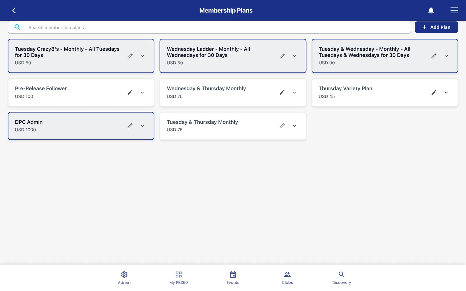 Membership plans