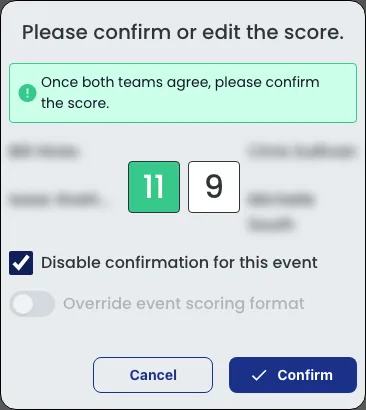 The confirmation window with the disable confirmation for this event checkbox checked
