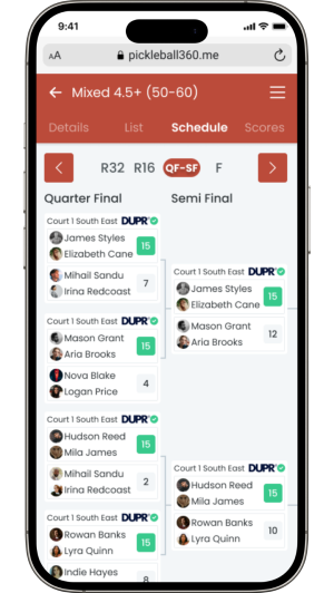 mobile view of site
